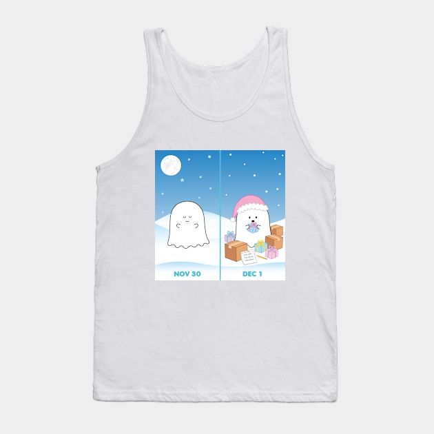 Gordie the Ghost (Nov 30 vs Dec 1) | by queenie's cards Tank Top by queenie's cards